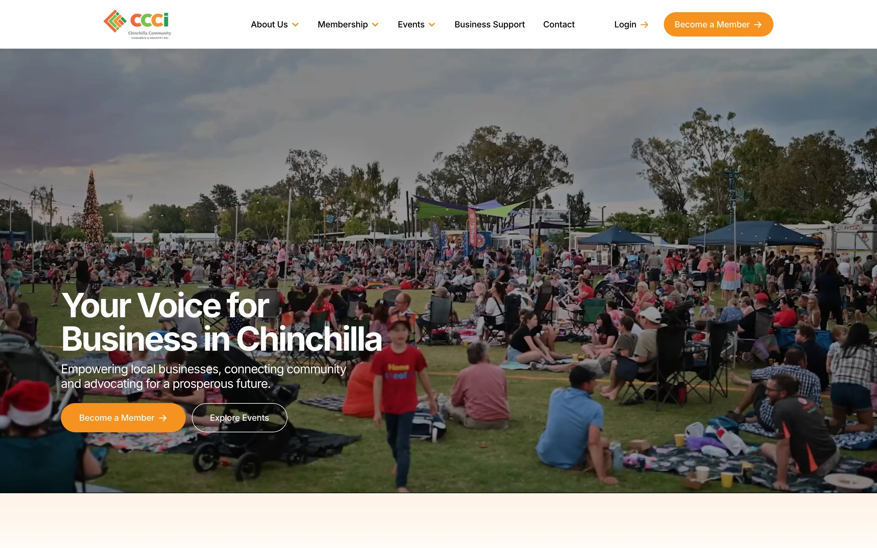 After: the current CCCI homepage opening