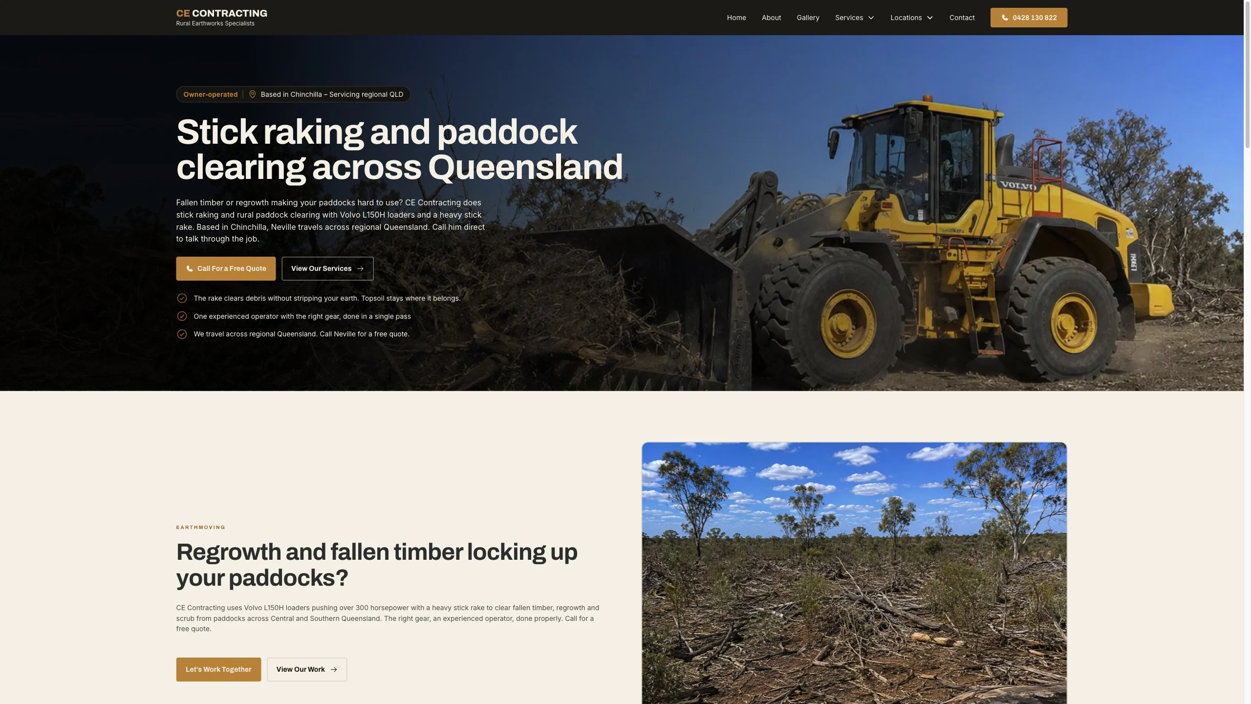 The stick raking service page