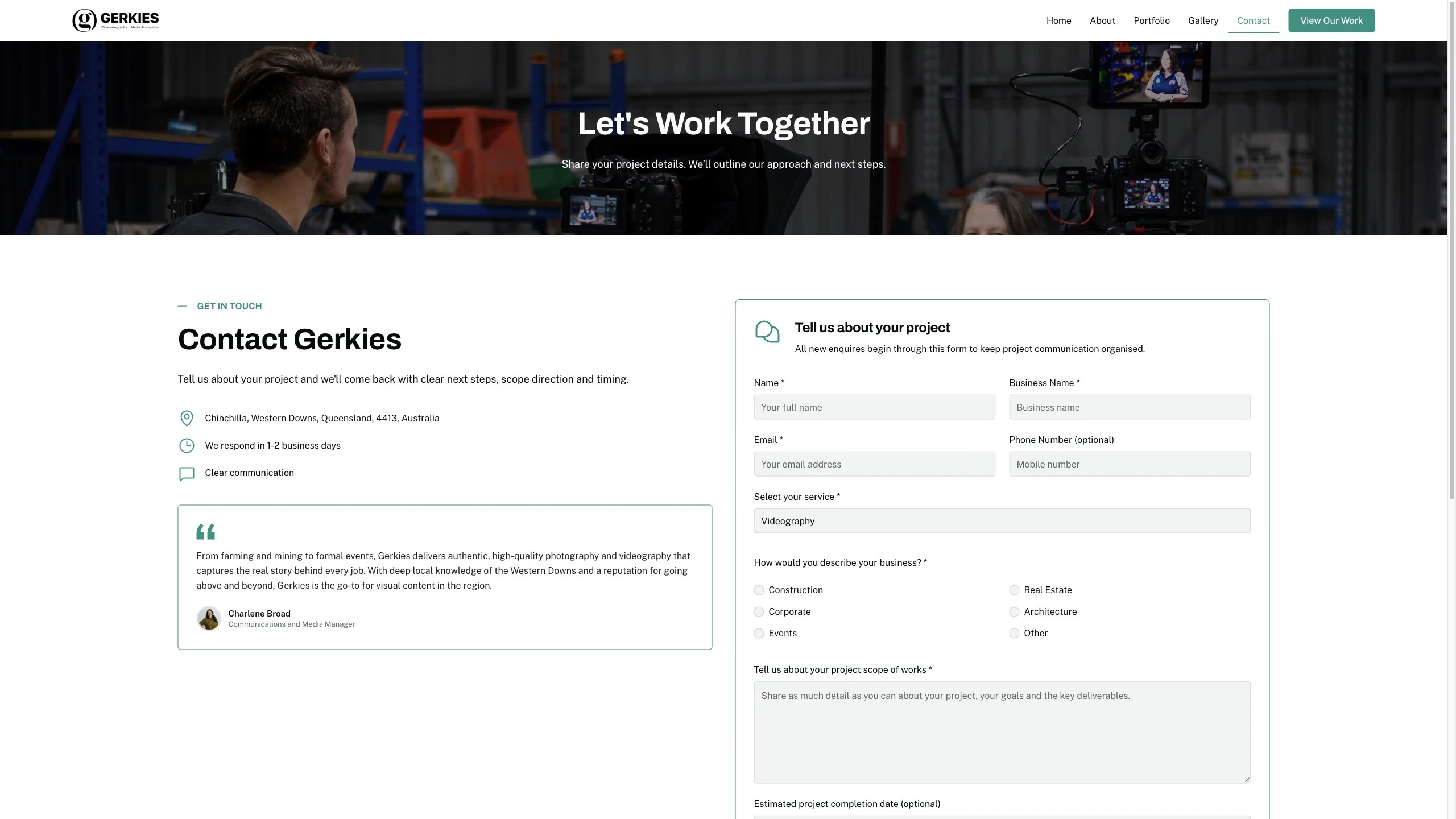 The Gerkies contact page and enquiry form