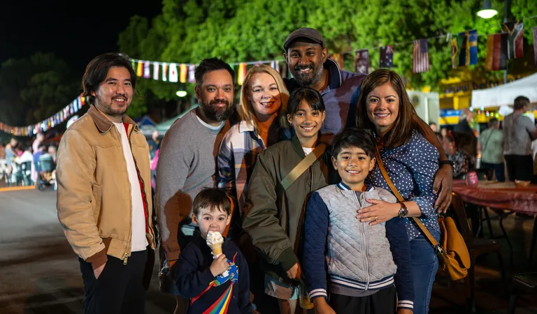 A family group at the One Long Table night event