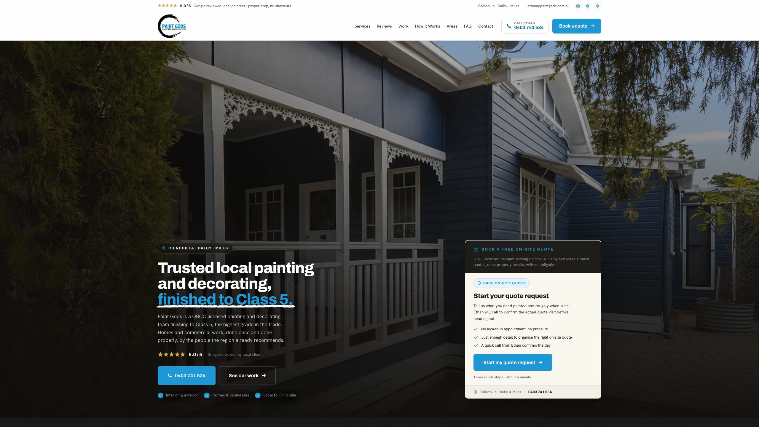 The Paint Gods homepage at paintgods.com.au