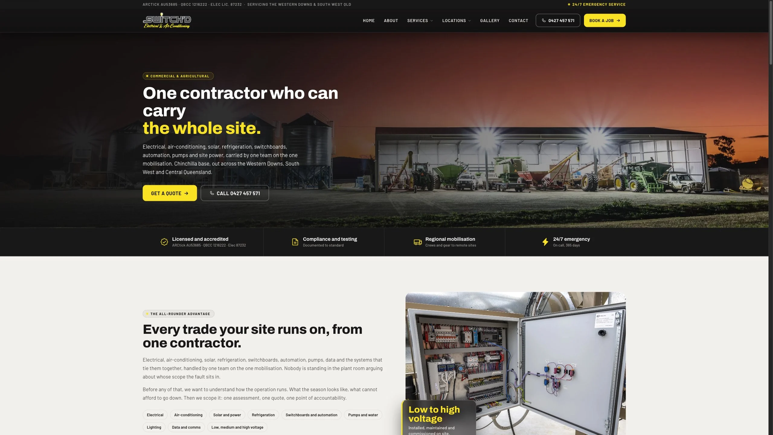 After: the current Switch’D commercial and agricultural page