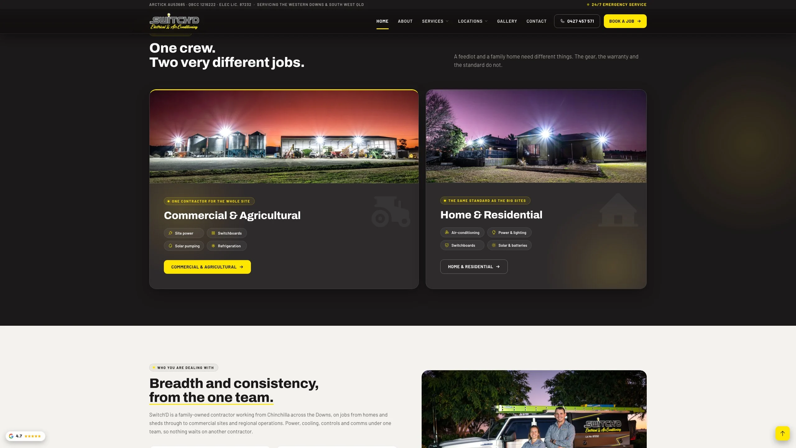One crew, two very different jobs: the homepage pathway cards