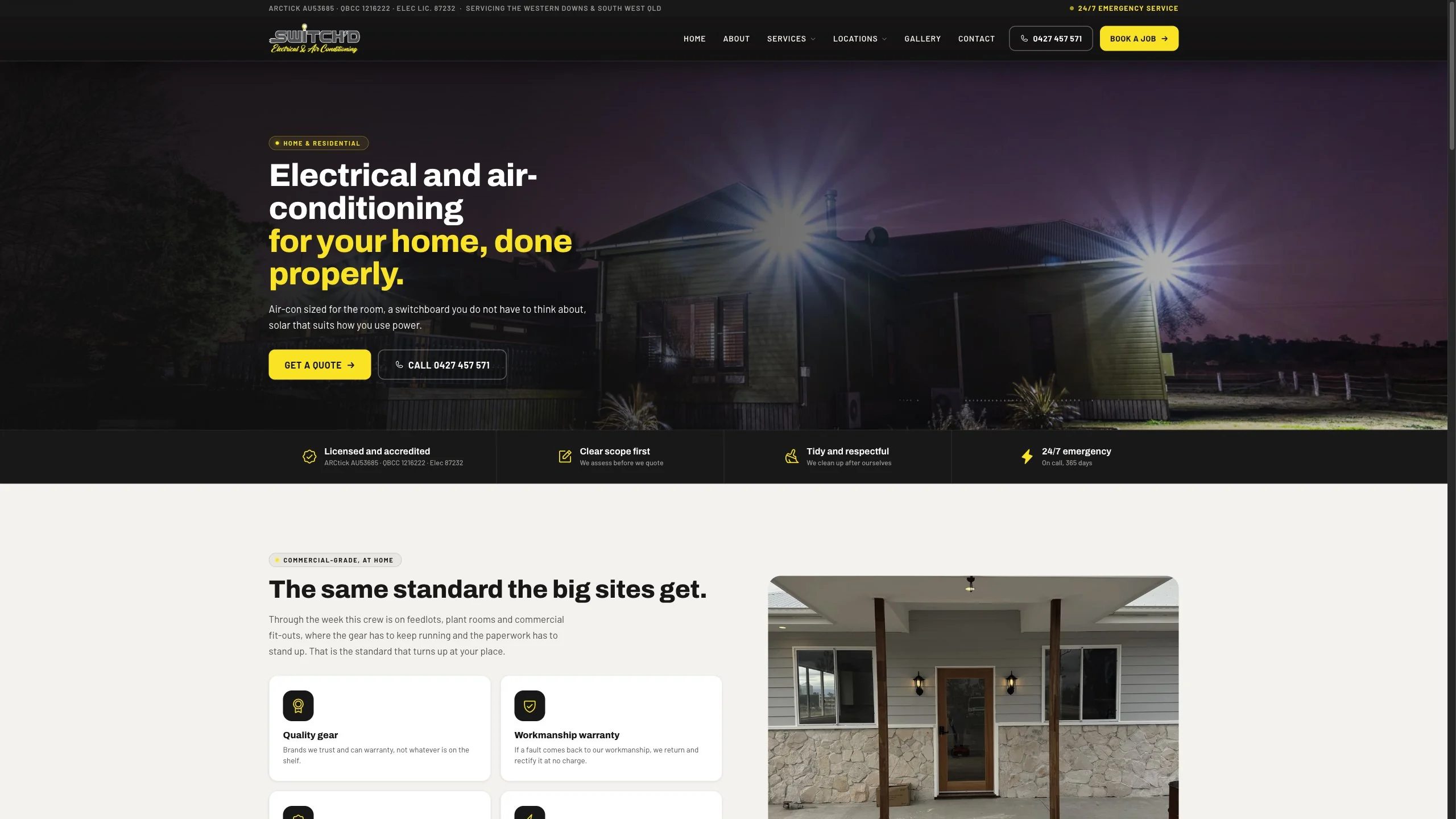 The home and residential page